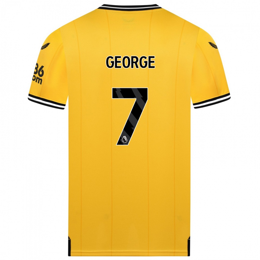 גברים תמי ג'ורג' #7 צהוב ג'רזי ביתית 2023/24 חולצה קצרה