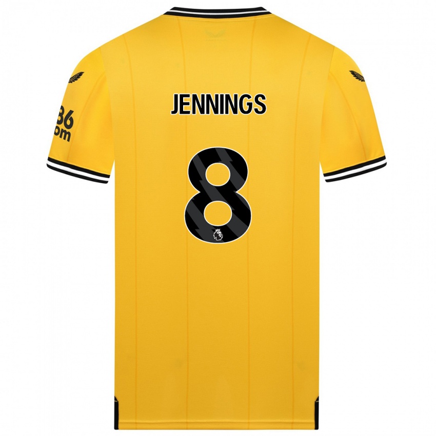 גברים שני ג'נינגס #8 צהוב ג'רזי ביתית 2023/24 חולצה קצרה