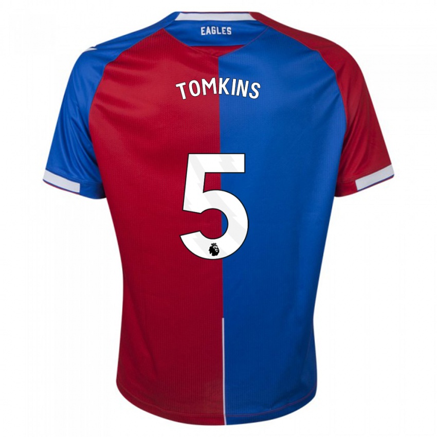גברים ג'יימס טומקינס #5 אדום כחול ג'רזי ביתית 2023/24 חולצה קצרה