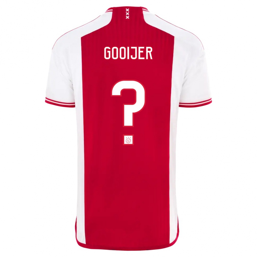 גברים Tristan Gooijer #0 אדום לבן ג'רזי ביתית 2023/24 חולצה קצרה