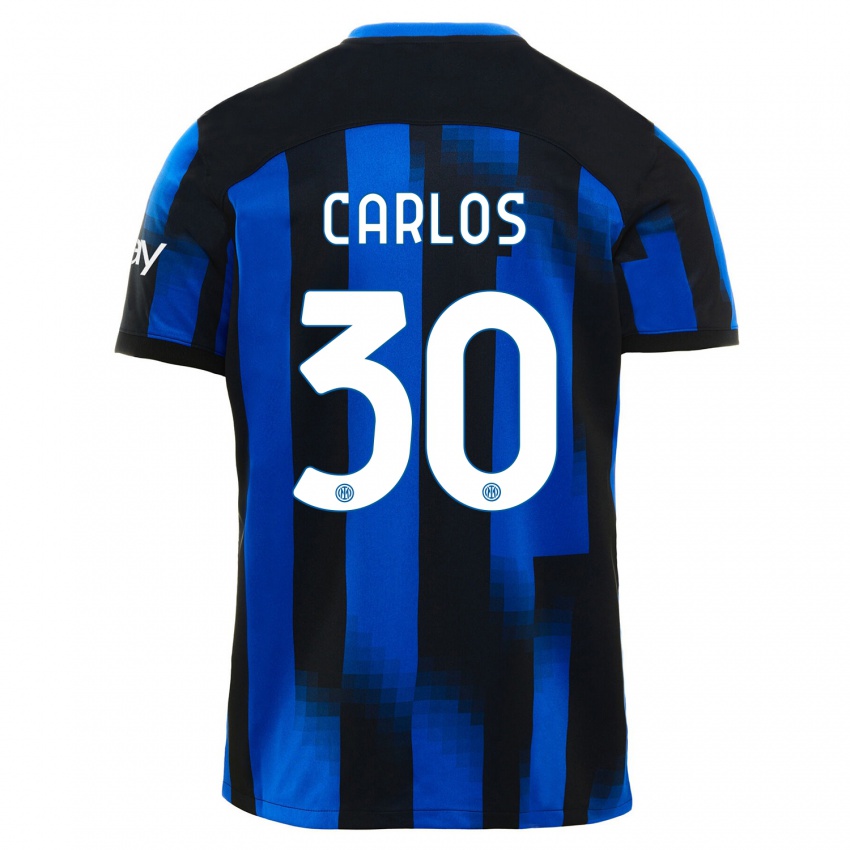 גברים קרלוס אוגוסטו #30 שחור כחול ג'רזי ביתית 2023/24 חולצה קצרה