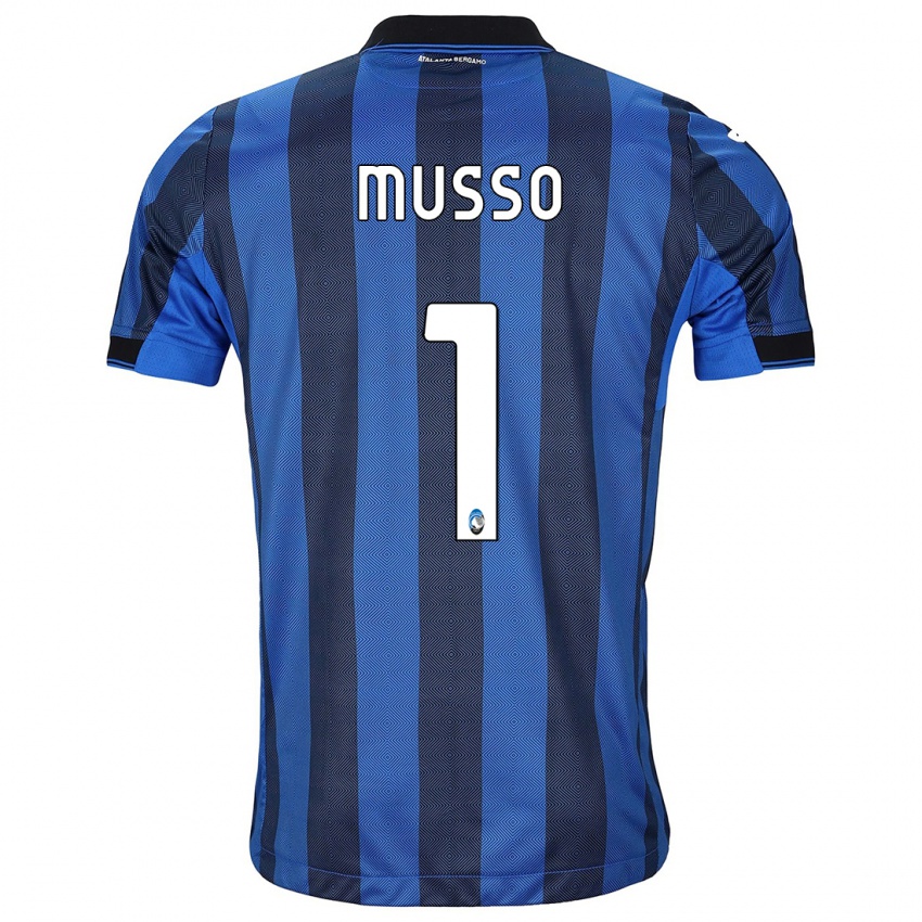 גברים חואן מוסו #1 שחור כחול ג'רזי ביתית 2023/24 חולצה קצרה