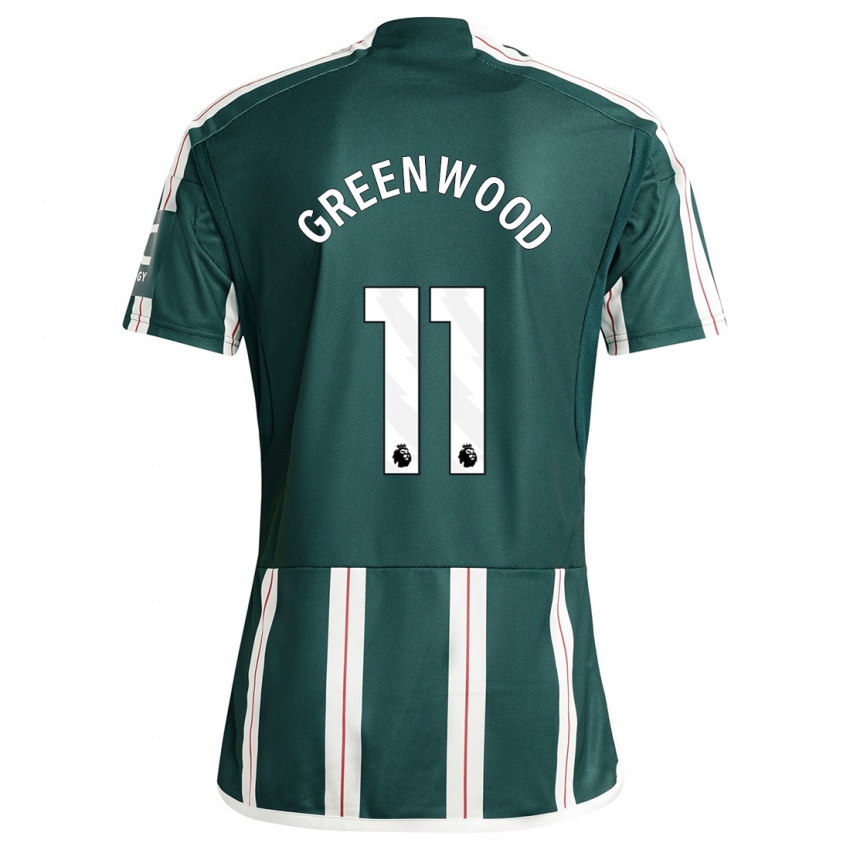 גברים מייסון גרינווד #11 ירוק כהה הרחק ג'רזי 2023/24 חולצה קצרה