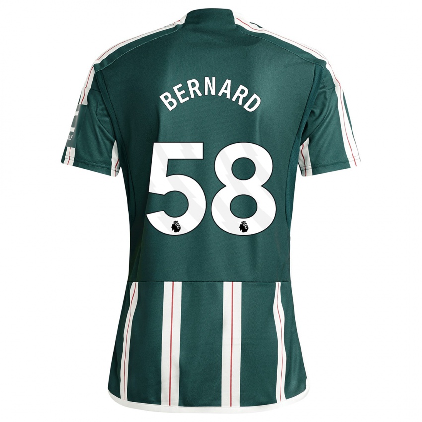 גברים ברנרד #58 ירוק כהה הרחק ג'רזי 2023/24 חולצה קצרה
