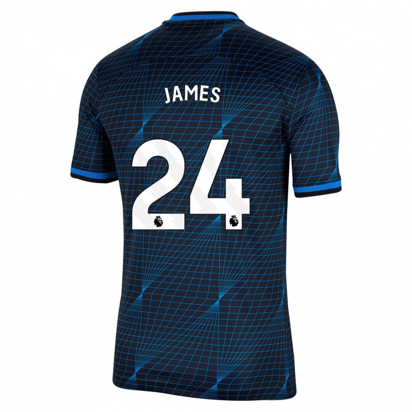 גברים ריס ג'יימס #24 כחול כהה הרחק ג'רזי 2023/24 חולצה קצרה