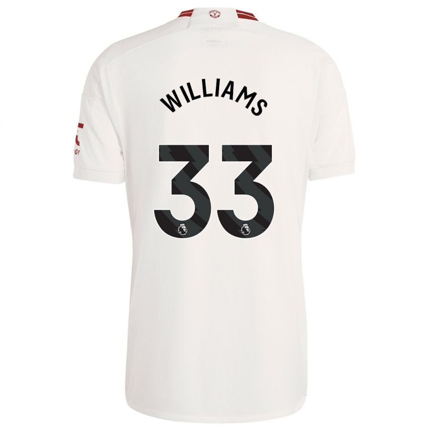 גברים ברנדון ויליאמס #33 לבן ג'רזי קיט שלישי 2023/24 חולצה קצרה