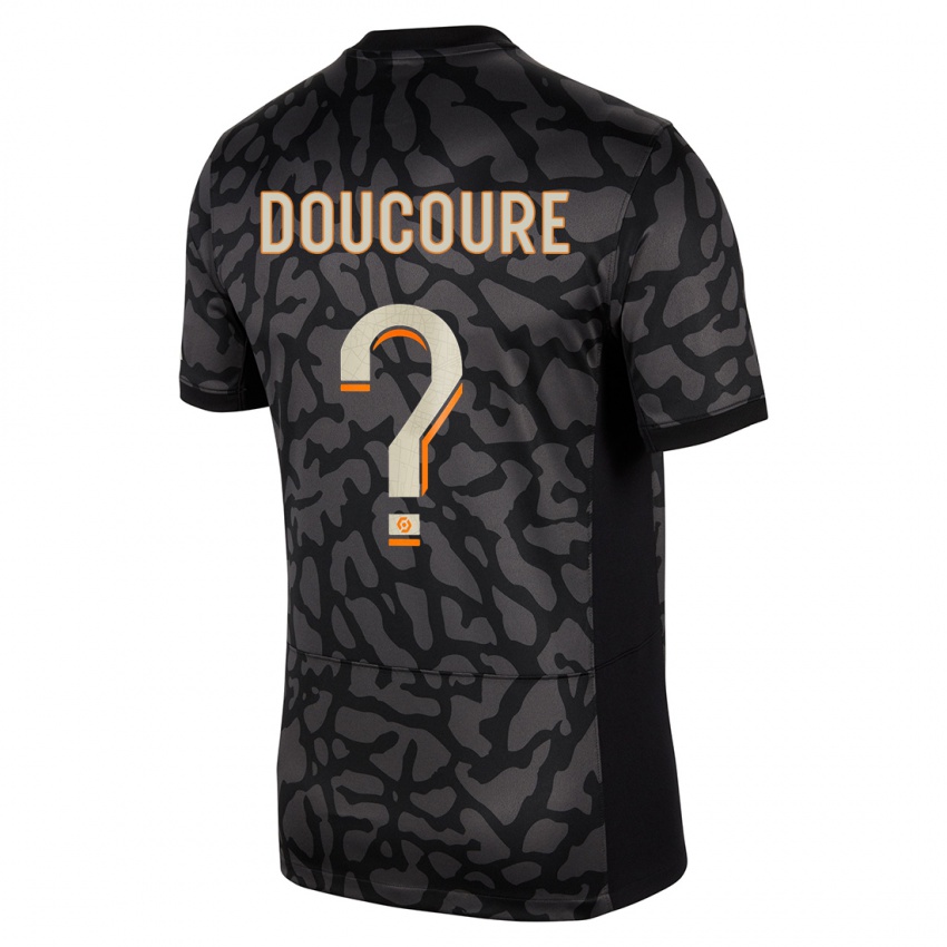 גברים Sekou Doucoure #0 שָׁחוֹר ג'רזי קיט שלישי 2023/24 חולצה קצרה