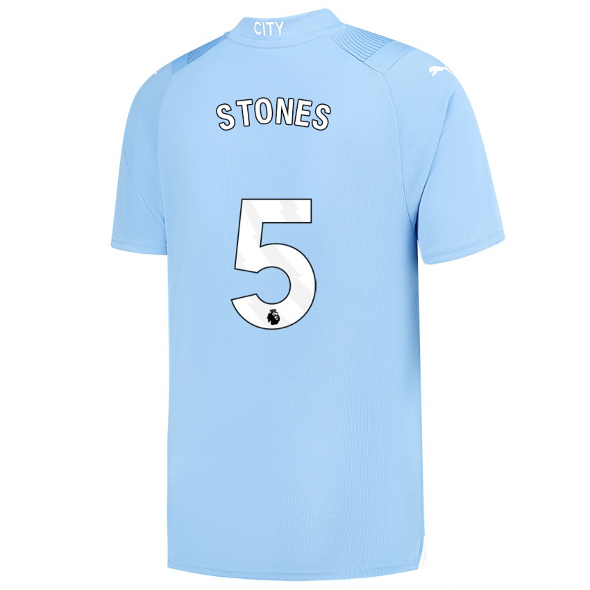 נשים ג'ון סטונס #5 כחול בהיר ג'רזי ביתית 2023/24 חולצה קצרה