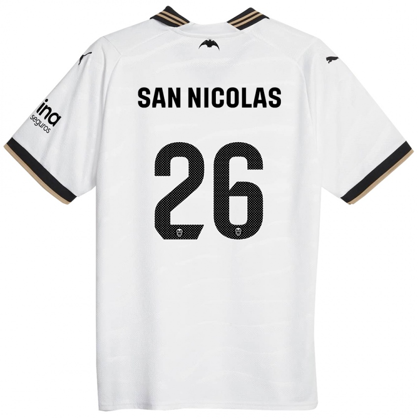 נשים אולגה סן ניקולס #26 לבן ג'רזי ביתית 2023/24 חולצה קצרה