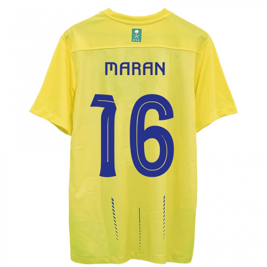 נשים מוחמד מאראן #16 צהוב ג'רזי ביתית 2023/24 חולצה קצרה