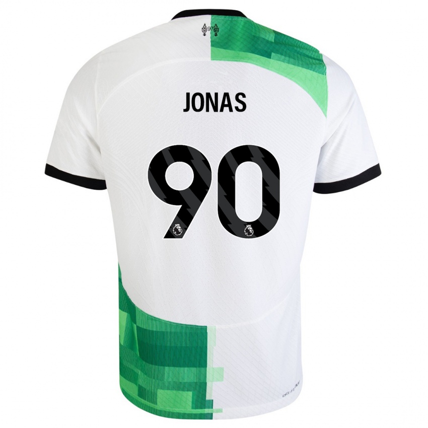 נשים לי ג'ונאס #90 לבן ירוק הרחק ג'רזי 2023/24 חולצה קצרה