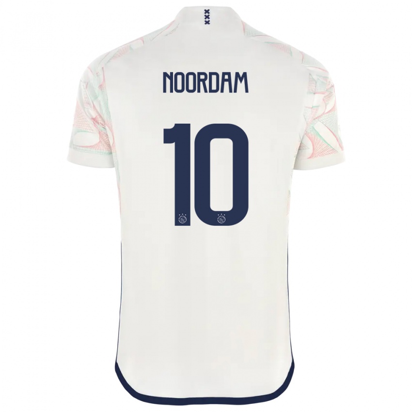 נשים נאדין נורדאם #10 לבן הרחק ג'רזי 2023/24 חולצה קצרה