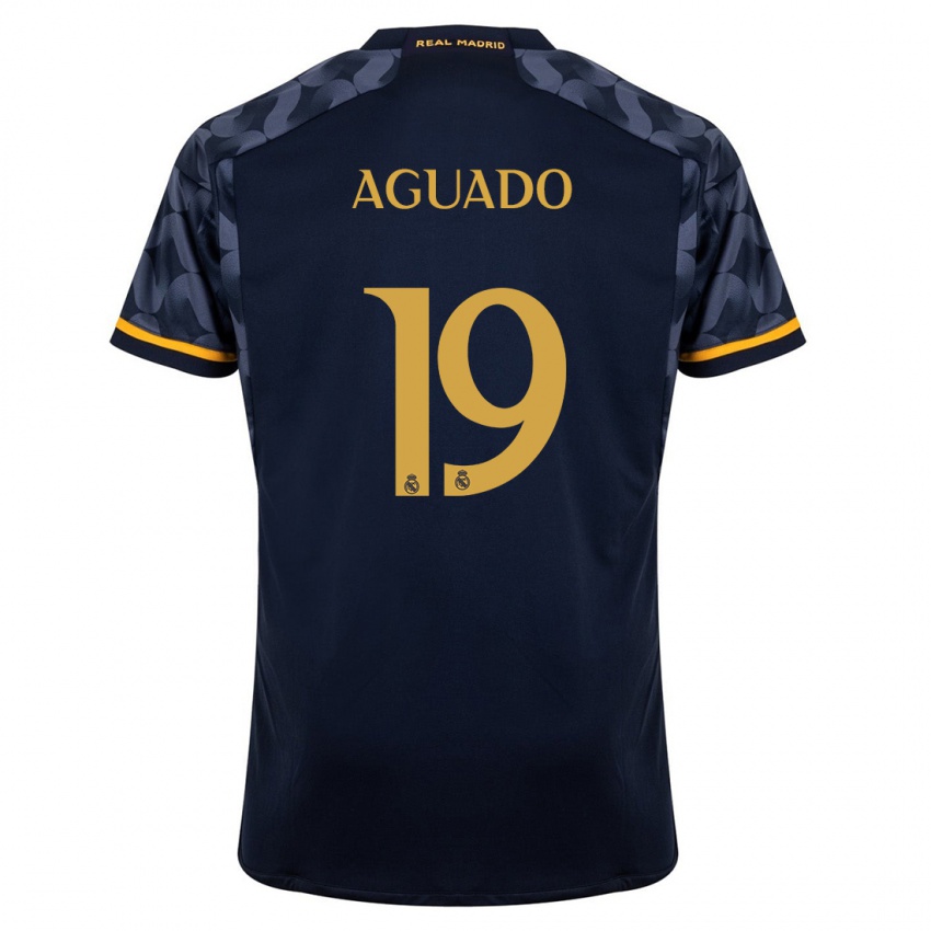 נשים Lorenzo Aguado #19 כחול כהה הרחק ג'רזי 2023/24 חולצה קצרה