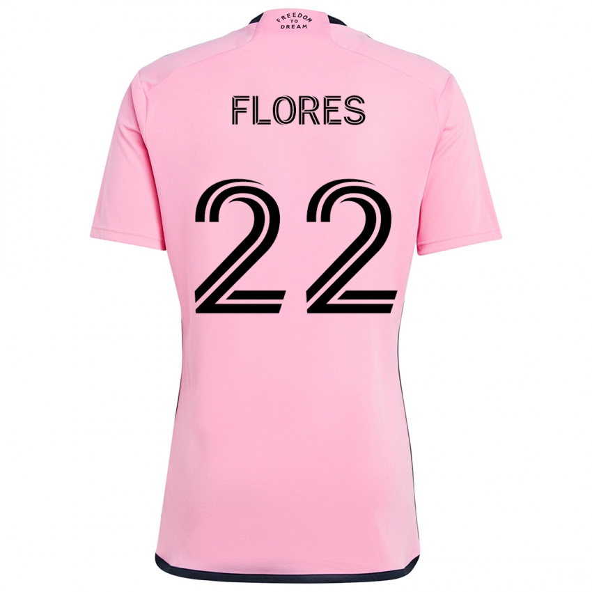 ילדים Alejandro Flores #22 וָרוֹד ג'רזי ביתית 2024/25 חולצה קצרה