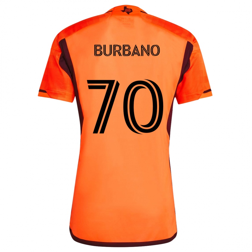 ילדים Jordy Burbano #70 כתום שחור ג'רזי ביתית 2024/25 חולצה קצרה