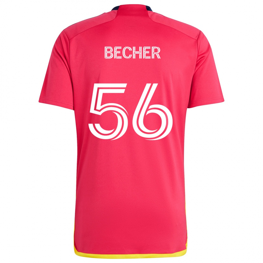 ילדים Ryan Becher #56 אדום כחול ג'רזי ביתית 2024/25 חולצה קצרה