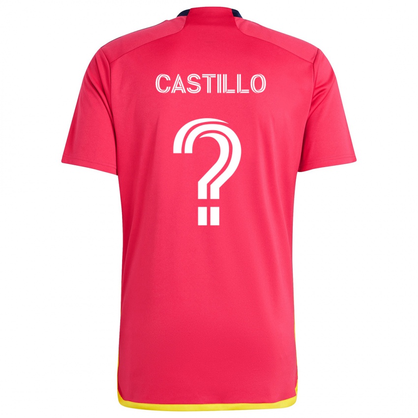 ילדים Jayson Castillo #0 אדום כחול ג'רזי ביתית 2024/25 חולצה קצרה