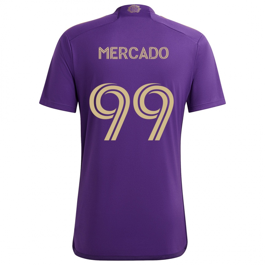 ילדים Carlos Mercado #99 סגול צהוב ג'רזי ביתית 2024/25 חולצה קצרה