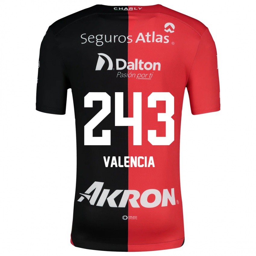 ילדים Luis Valencia #243 אדום שחור ג'רזי ביתית 2024/25 חולצה קצרה