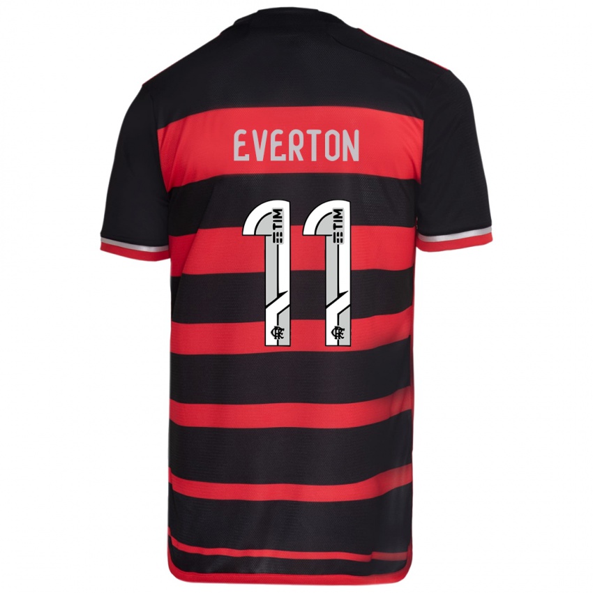 ילדים Everton #11 אדום שחור ג'רזי ביתית 2024/25 חולצה קצרה