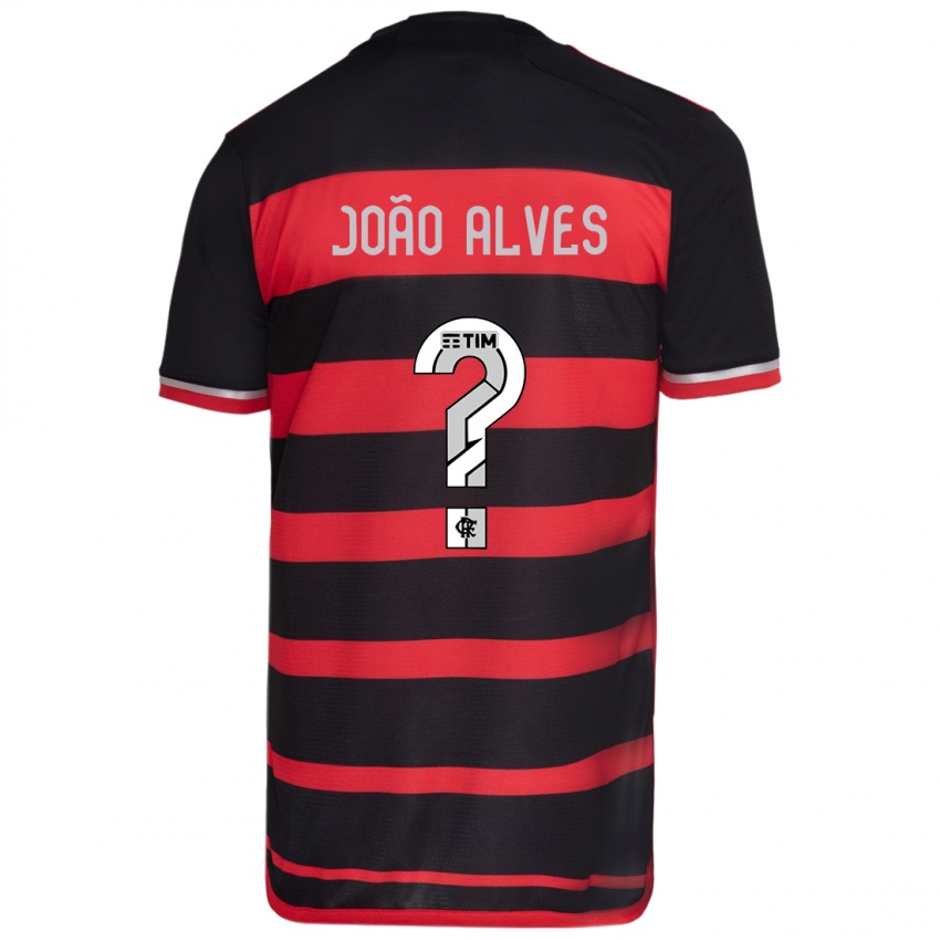 ילדים João Alves #0 אדום שחור ג'רזי ביתית 2024/25 חולצה קצרה