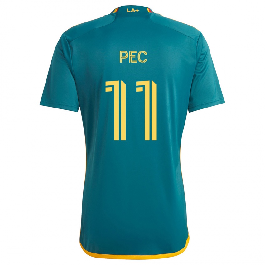 ילדים Gabriel Pec #11 ירוק צהוב הרחק ג'רזי 2024/25 חולצה קצרה