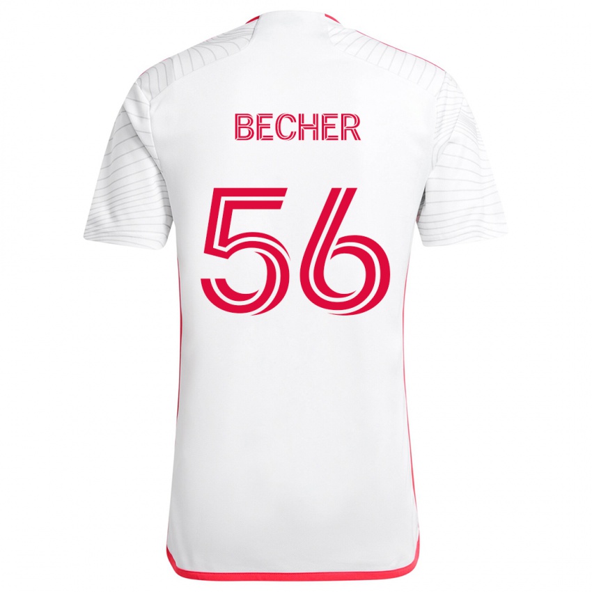 ילדים Ryan Becher #56 לבן אדום הרחק ג'רזי 2024/25 חולצה קצרה