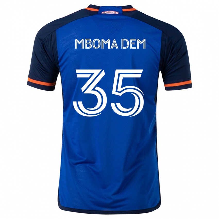 גברים Kenji Mboma Dem #35 כחול לבן ג'רזי ביתית 2024/25 חולצה קצרה