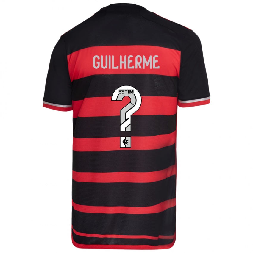 גברים Guilherme #0 אדום שחור ג'רזי ביתית 2024/25 חולצה קצרה