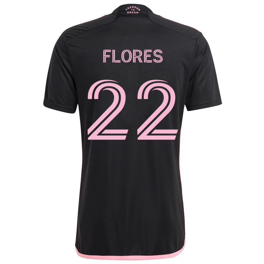 גברים Alejandro Flores #22 שָׁחוֹר הרחק ג'רזי 2024/25 חולצה קצרה