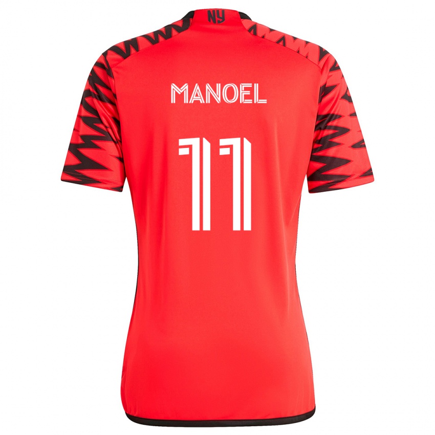 גברים Elias Manoel #11 אדום שחור לבן הרחק ג'רזי 2024/25 חולצה קצרה