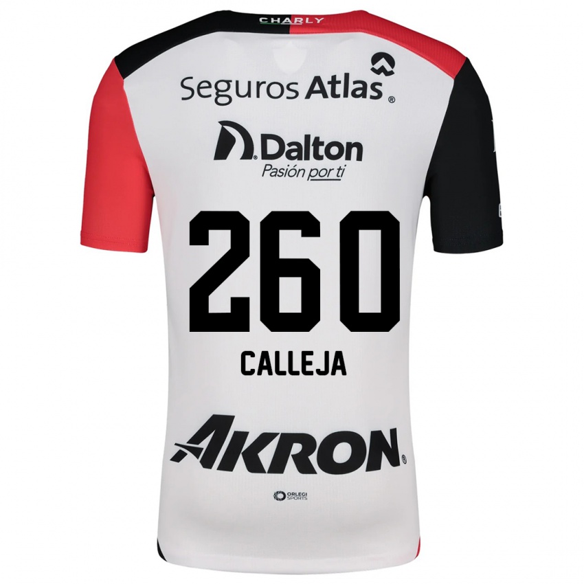 גברים Diego Calleja #260 לבן אדום שחור הרחק ג'רזי 2024/25 חולצה קצרה