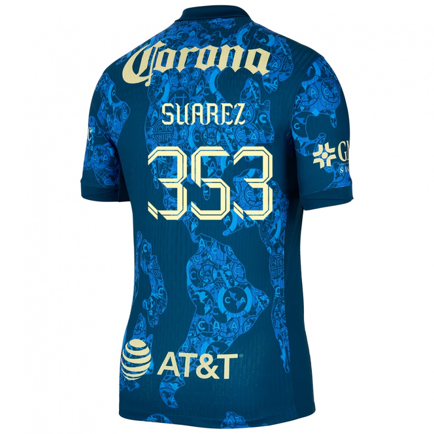 נשים Irwin Suarez #353 כחול צהוב הרחק ג'רזי 2024/25 חולצה קצרה