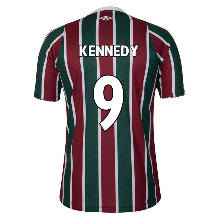 ילדים John Kennedy #9 ירוק חום לבן ג'רזי ביתית 2024/25 חולצה קצרה