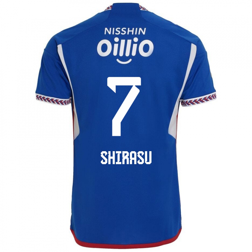 ילדים Kento Shirasu #7 כחול לבן אדום ג'רזי ביתית 2024/25 חולצה קצרה