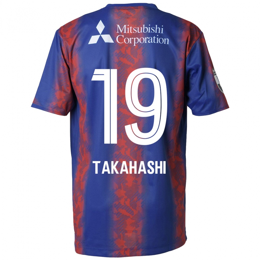 ילדים Yuya Takahashi #19 כחול אדום ג'רזי ביתית 2024/25 חולצה קצרה