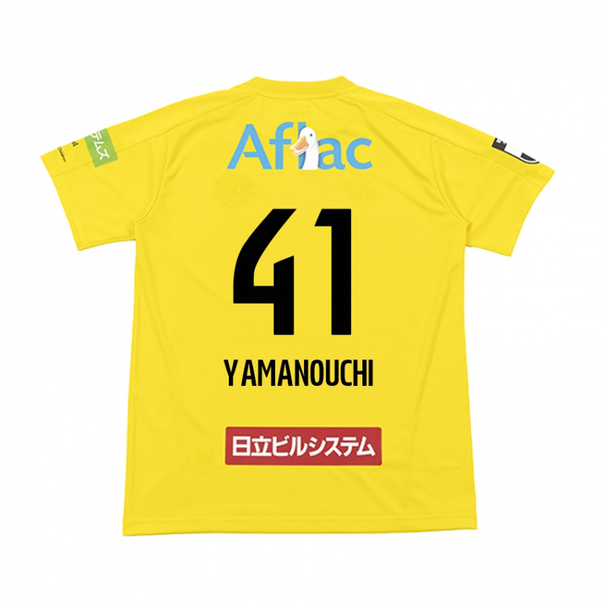 ילדים Yusei Yamanouchi #41 צהוב שחור ג'רזי ביתית 2024/25 חולצה קצרה