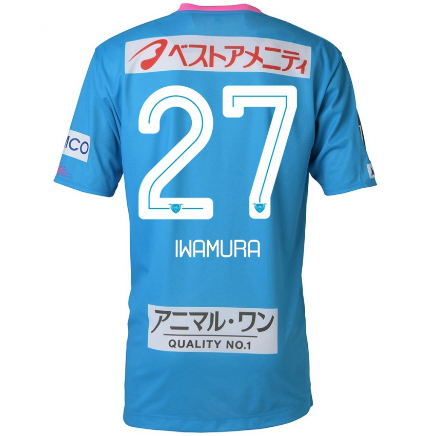 ילדים Junnosuke Iwamura #27 כחול ורוד ג'רזי ביתית 2024/25 חולצה קצרה