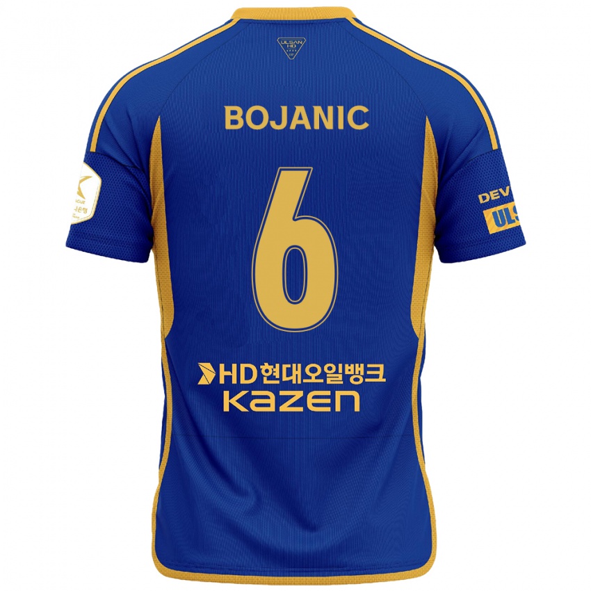 ילדים Darijan Bojanic #6 כחול צהוב ג'רזי ביתית 2024/25 חולצה קצרה