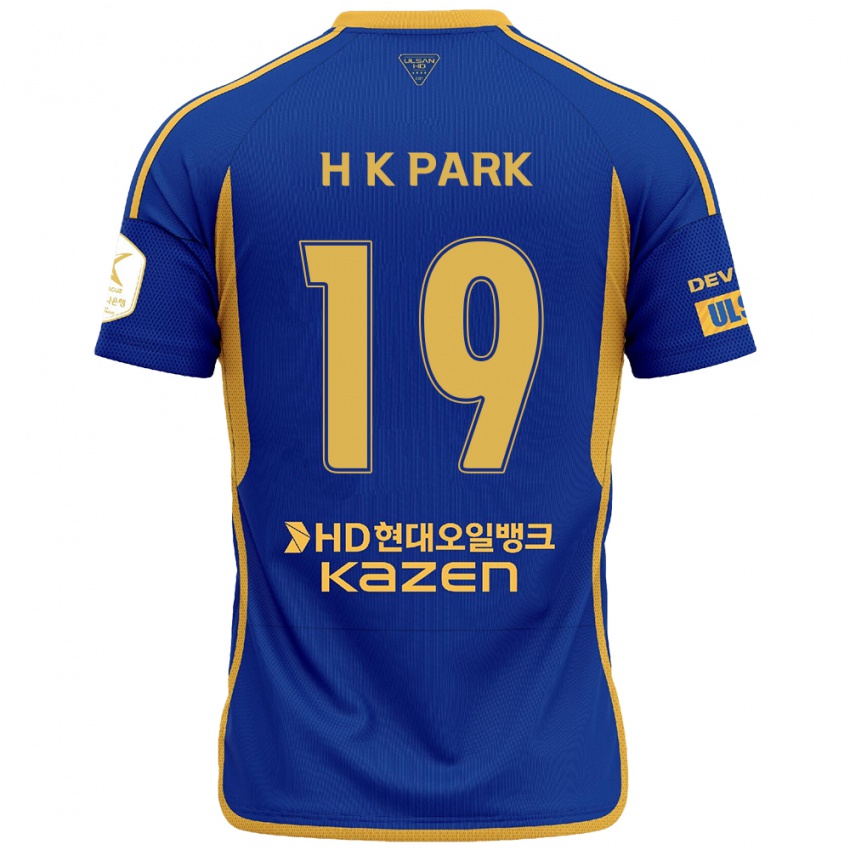 ילדים Kang-Hyun Park #19 כחול צהוב ג'רזי ביתית 2024/25 חולצה קצרה