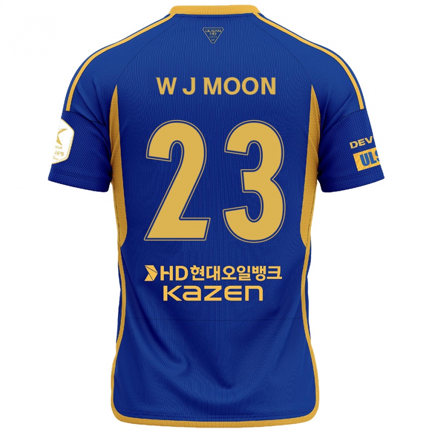 ילדים Ji-Won Moon #23 כחול צהוב ג'רזי ביתית 2024/25 חולצה קצרה