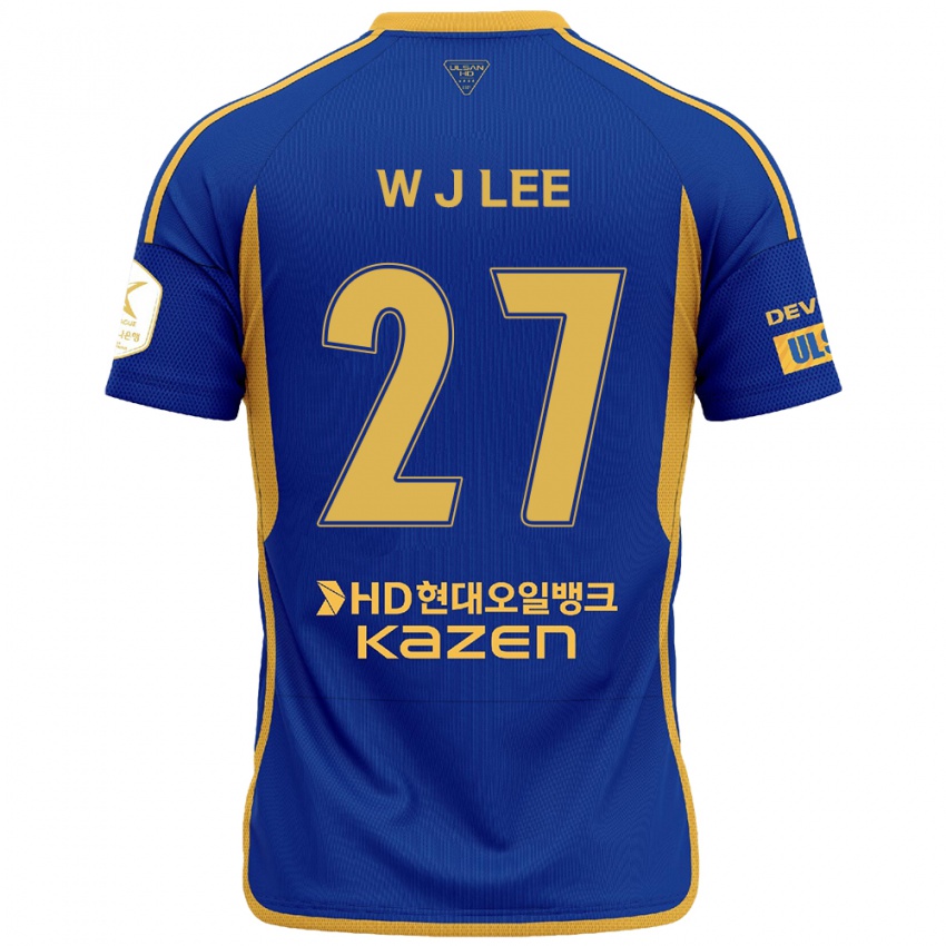 ילדים Ji-Woo Lee #27 כחול צהוב ג'רזי ביתית 2024/25 חולצה קצרה