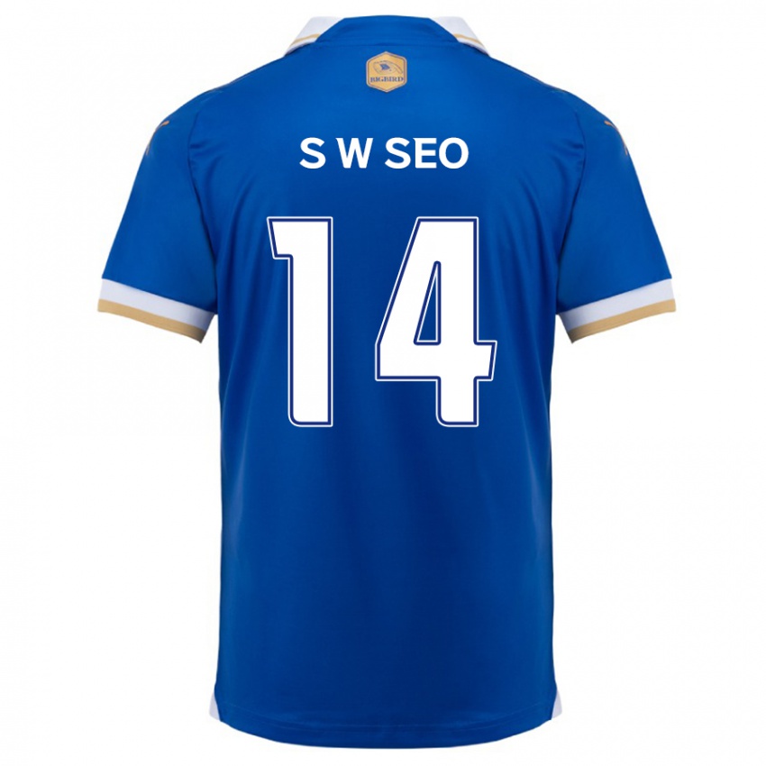 ילדים Woo-Seong Seo #14 כחול לבן ג'רזי ביתית 2024/25 חולצה קצרה