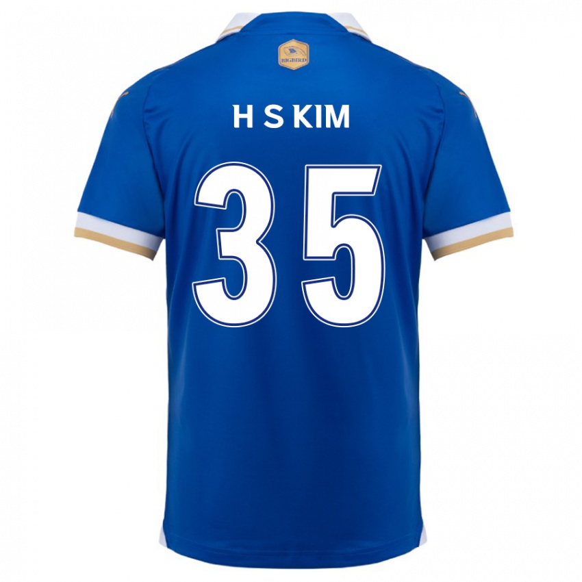 ילדים Seung-Hyun Kim #35 כחול לבן ג'רזי ביתית 2024/25 חולצה קצרה