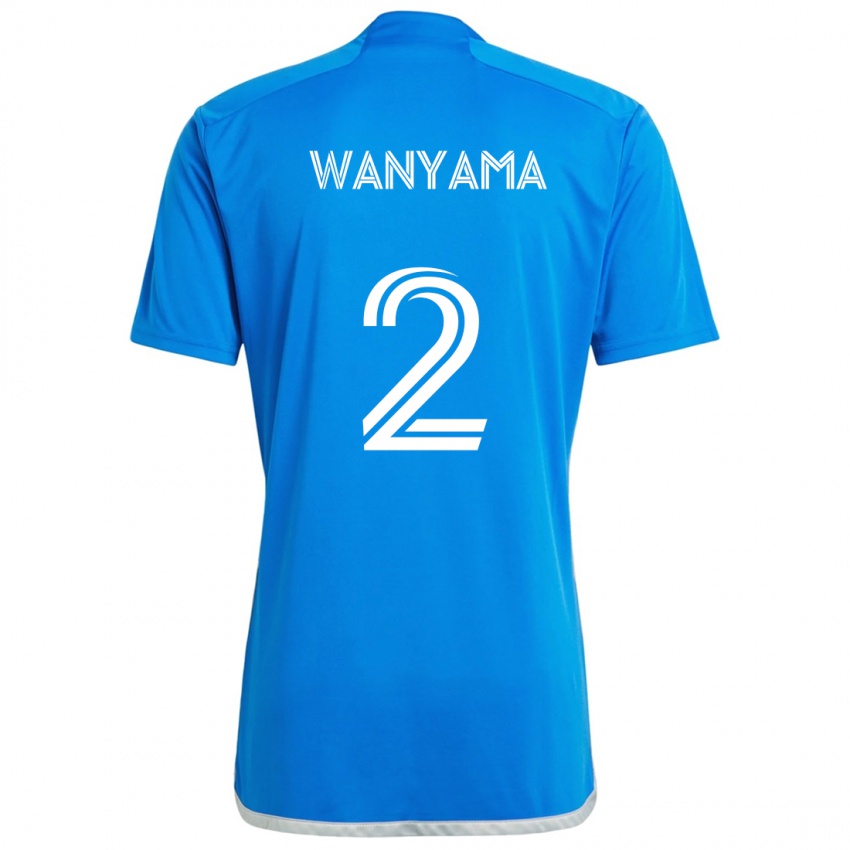 ילדים Victor Wanyama #2 כחול לבן ג'רזי ביתית 2024/25 חולצה קצרה