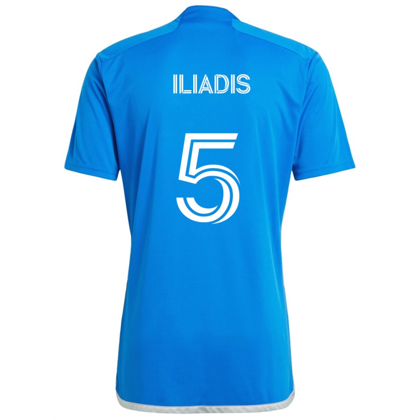 ילדים Ilias Iliadis #5 כחול לבן ג'רזי ביתית 2024/25 חולצה קצרה