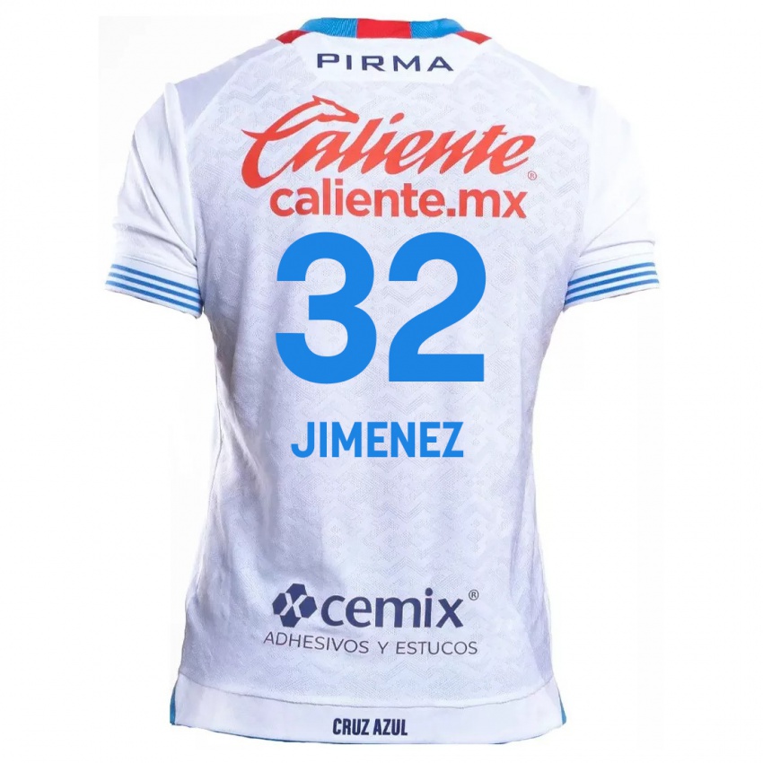 ילדים Cristian Jimenez #32 לבן אדוםלבן כחול הרחק ג'רזי 2024/25 חולצה קצרה