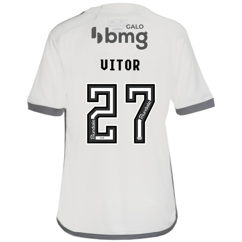 ילדים Paulo Vitor #27 צבע קרם הרחק ג'רזי 2024/25 חולצה קצרה