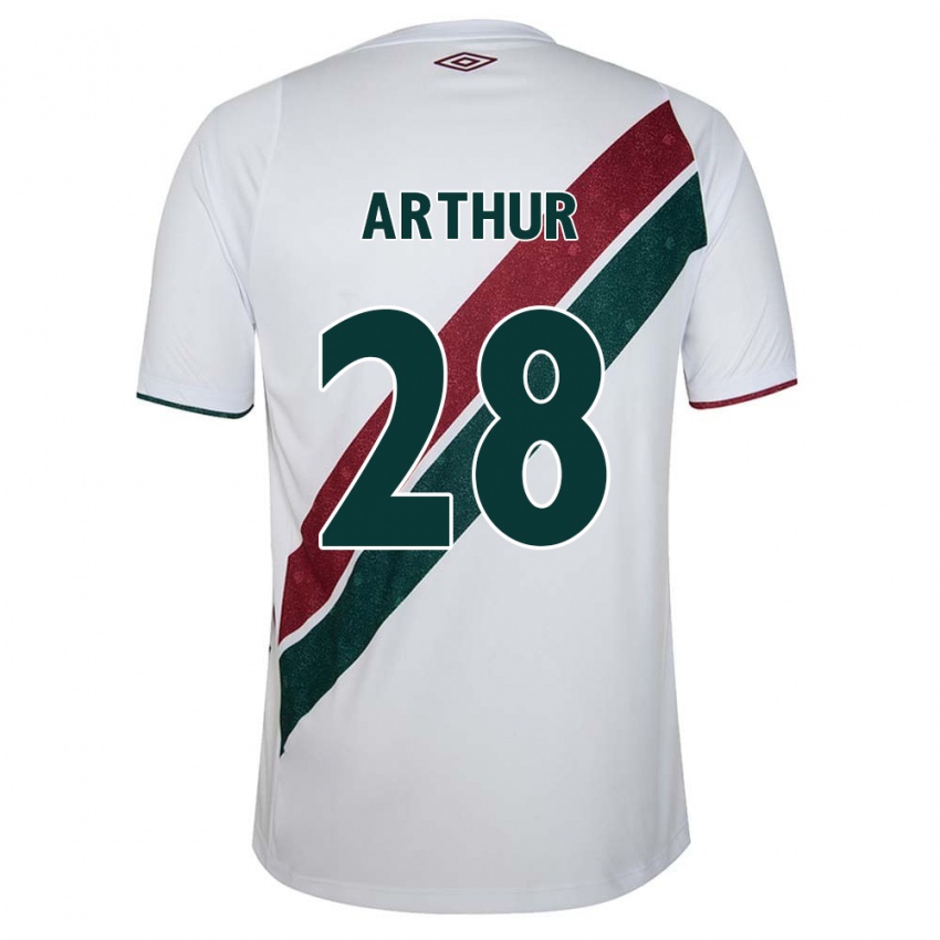 ילדים Arthur #28 לבן ירוק חום הרחק ג'רזי 2024/25 חולצה קצרה