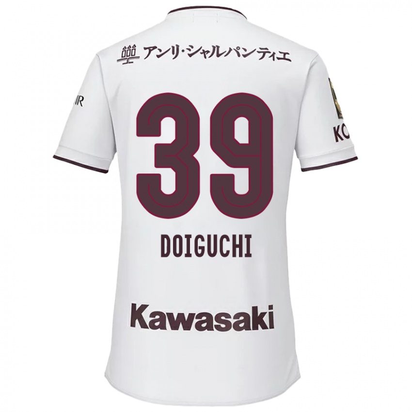 ילדים Ritsu Doiguchi #39 לבן אדום הרחק ג'רזי 2024/25 חולצה קצרה